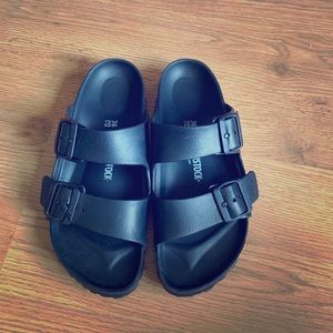 Birkenstock’s black water proof sandals!